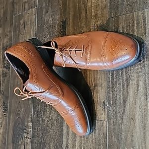 AWRSOME GLOBALWIN TAN OXFORD DRESS SHOES
